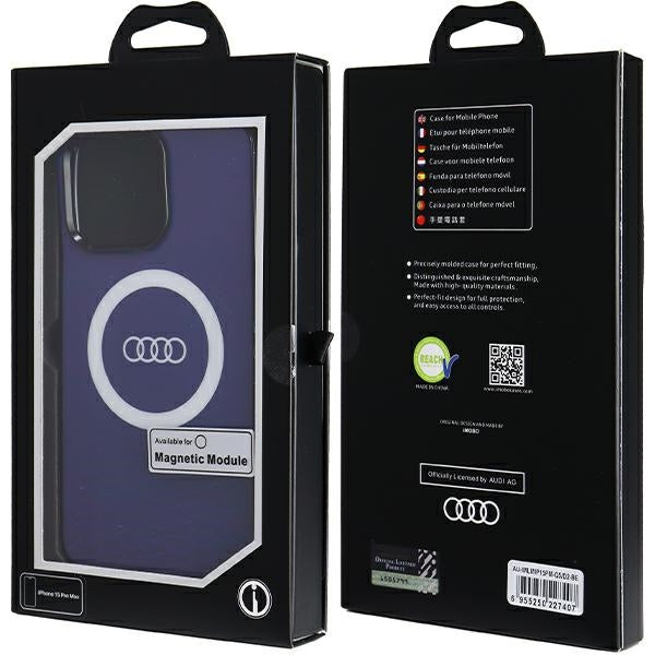 Audi MagSafe dėklas iPhone 15 Pro Max – mėlynas