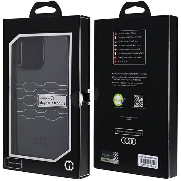 Audi MagSafe dėklas iPhone 15 Pro Max – juodas