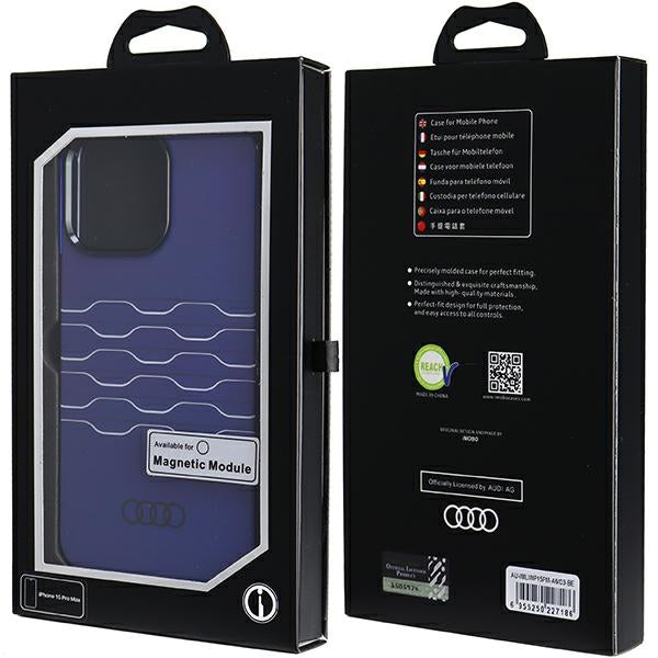 Audi IML MagSafe dėklas iPhone 15 Pro Max – mėlynas