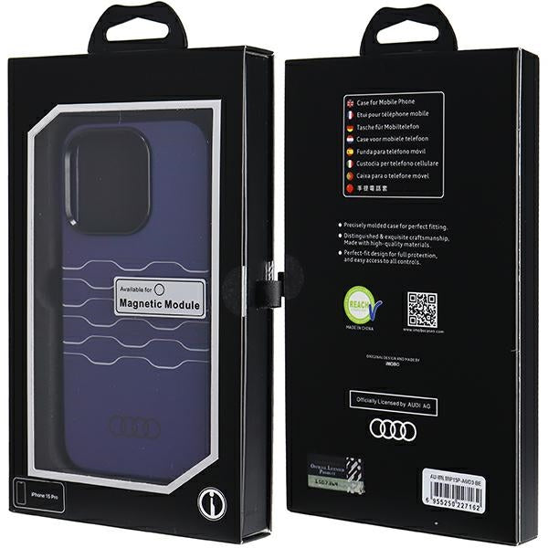 Audi MagSafe dėklas iPhone 15 Pro – mėlynas