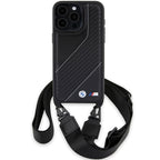 BMW M dėklas iPhone 15 Pro su virvute – juodas