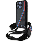 BMW M Edition Carbon Tricolor dėklas iPhone 15 Pro – juodas