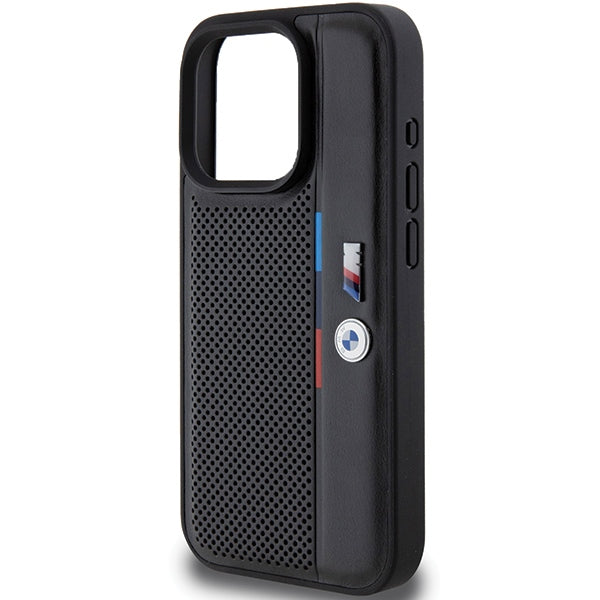 BMW perforuotas dėklas iPhone 15 Pro – juodas