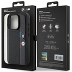 BMW perforuotas dėklas iPhone 15 Pro – juodas