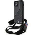 BMW M Edition Carbon Stripe & Strap dėklas iPhone 15 / 14 / 13 – juodas -- iPhone 15