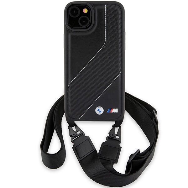 BMW M Edition Carbon Stripe & Strap dėklas iPhone 15 / 14 / 13 – juodas -- iPhone 15