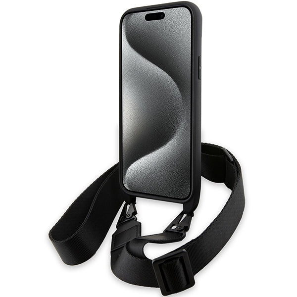 BMW M Edition Carbon Stripe & Strap dėklas iPhone 15 / 14 / 13 – juodas -- iPhone 15