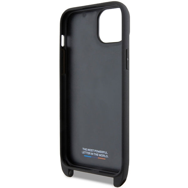BMW M Edition Carbon Stripe & Strap dėklas iPhone 15 / 14 / 13 – juodas -- iPhone 15