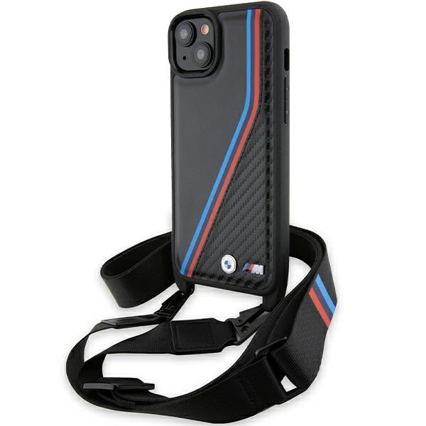 BMW M Carbon Tricolor dėklas iPhone 15/14/13 – juodas
