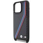 BMW M dėklas iPhone 15 Pro Max – juodas su dirželiu