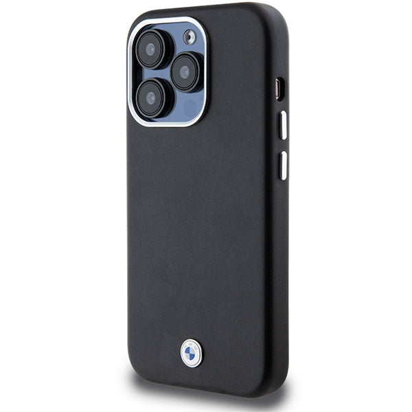 BMW Signature Wrapped Metal MagSafe dėklas iPhone 14 Pro - juodas