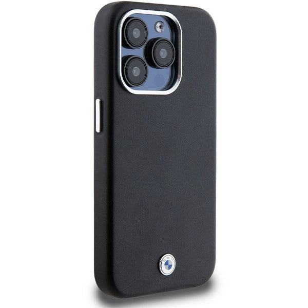 BMW Signature Wrapped Metal MagSafe dėklas iPhone 14 Pro - juodas