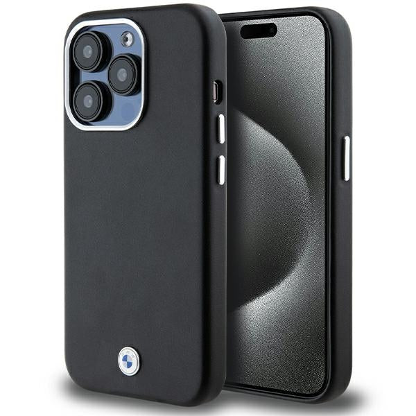 BMW Signature Wrapped Metal MagSafe dėklas iPhone 14 Pro Max – juodas