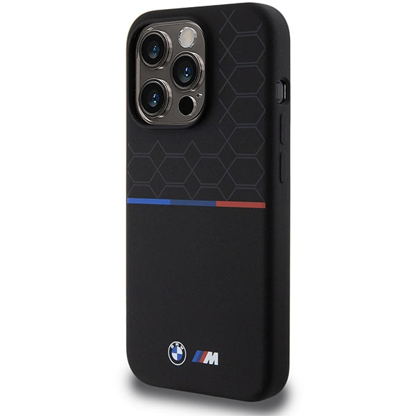 BMW M MagSafe silikoninis dėklas iPhone 15 Pro – juodas