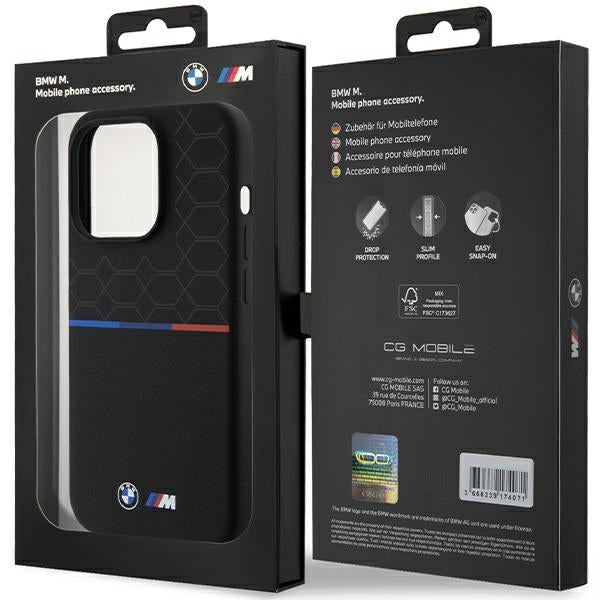 BMW M MagSafe silikoninis dėklas iPhone 15 Pro – juodas