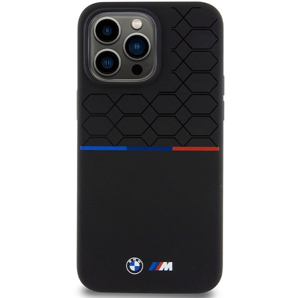 BMW M silikoninis MagSafe dėklas iPhone 15 Pro Max – juodas