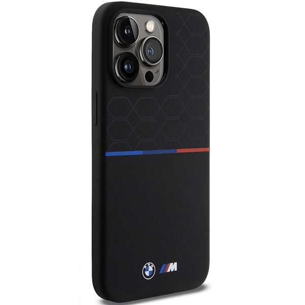 BMW M silikoninis MagSafe dėklas iPhone 15 Pro Max – juodas