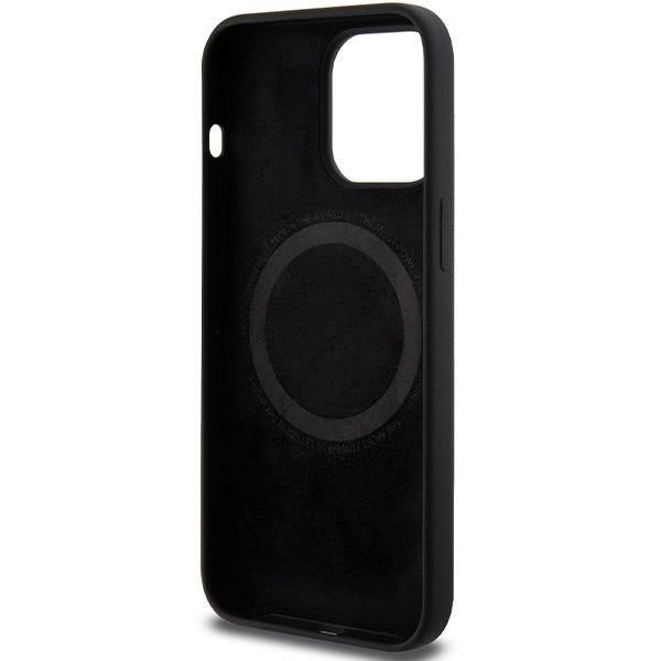 BMW M silikoninis MagSafe dėklas iPhone 15 Pro Max – juodas