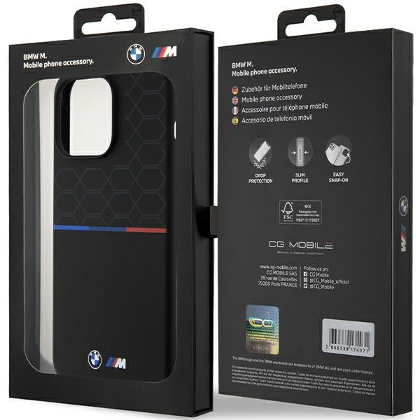 BMW M silikoninis MagSafe dėklas iPhone 15 Pro Max – juodas