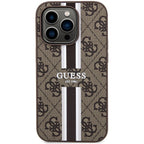 Guess MagSafe dėklas iPhone 15 Pro – rudas