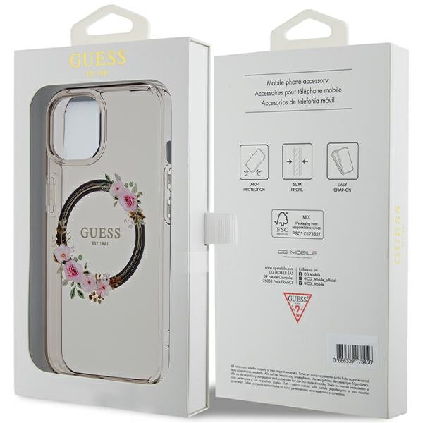 Guess MagSafe dėklas iPhone 15/14/13 6.1 – juodas