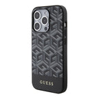 Guess GCube Stripes MagSafe dėklas iPhone 15 Pro Max – juodas -- iPhone 15 Pro Max