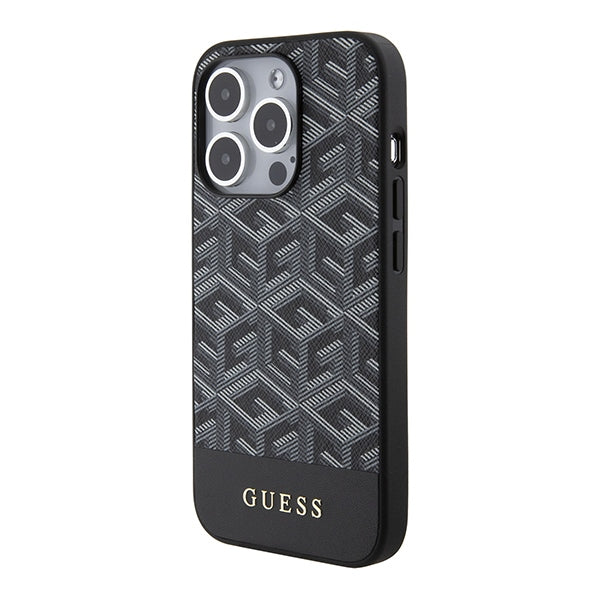 Guess GCube Stripes MagSafe dėklas iPhone 15 Pro Max – juodas -- iPhone 15 Pro Max