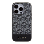 Guess GCube Stripes MagSafe dėklas iPhone 15 Pro Max – juodas -- iPhone 15 Pro Max