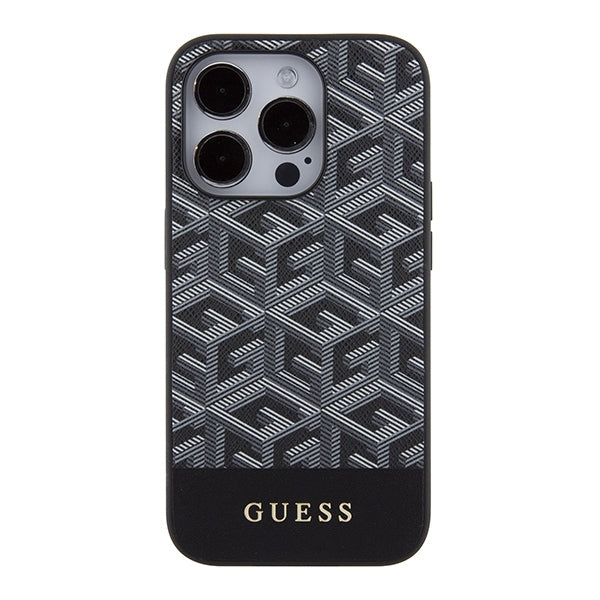 Guess GCube Stripes MagSafe dėklas iPhone 15 Pro Max – juodas -- iPhone 15 Pro Max