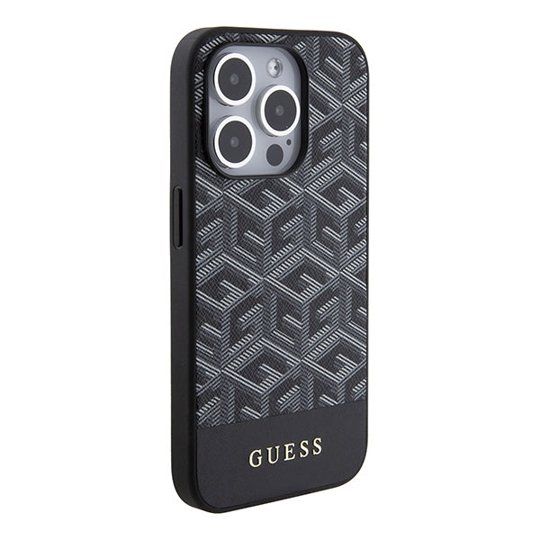 Guess GCube Stripes MagSafe dėklas iPhone 15 Pro Max – juodas -- iPhone 15 Pro Max