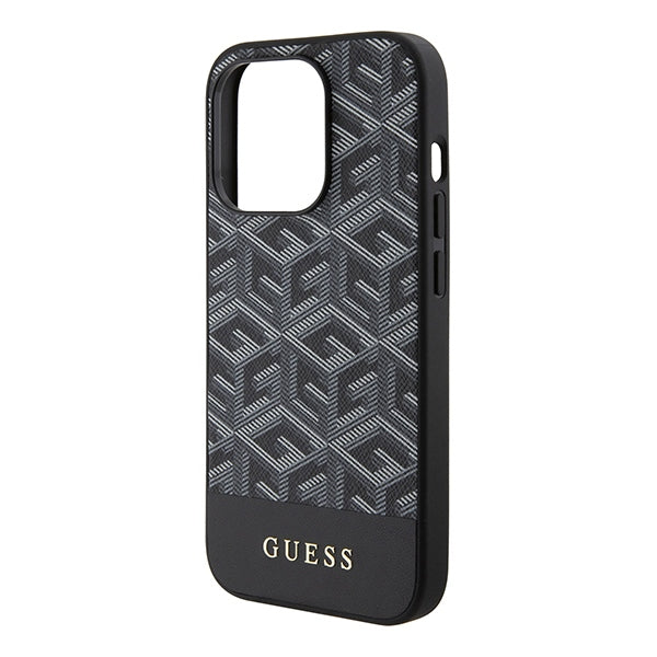 Guess GCube Stripes MagSafe dėklas iPhone 15 Pro Max – juodas -- iPhone 15 Pro Max
