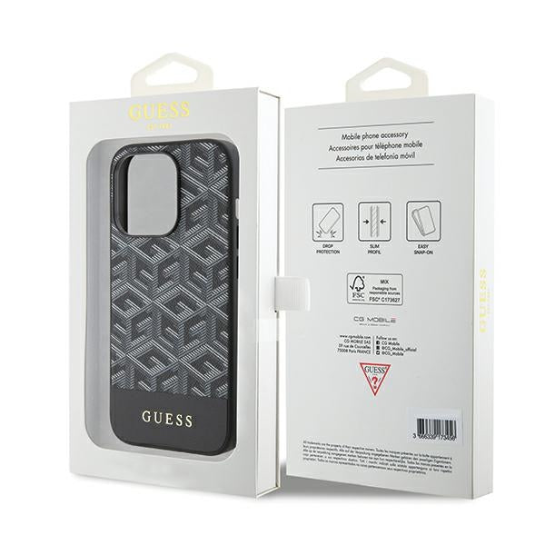 Guess GCube Stripes MagSafe dėklas iPhone 15 Pro Max – juodas -- iPhone 15 Pro Max