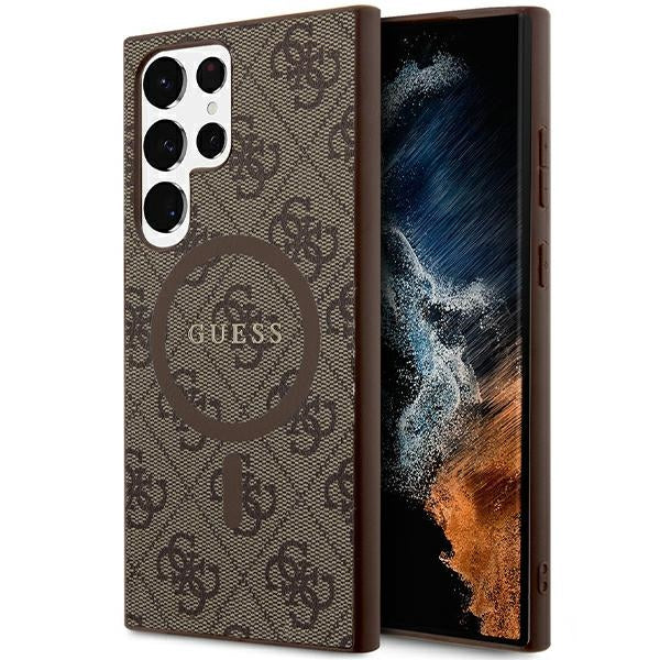 Guess 4G MagSafe dėklas Samsung Galaxy S24 Ultra – rudas