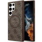 Guess 4G MagSafe dėklas Samsung Galaxy S24 Ultra – rudas