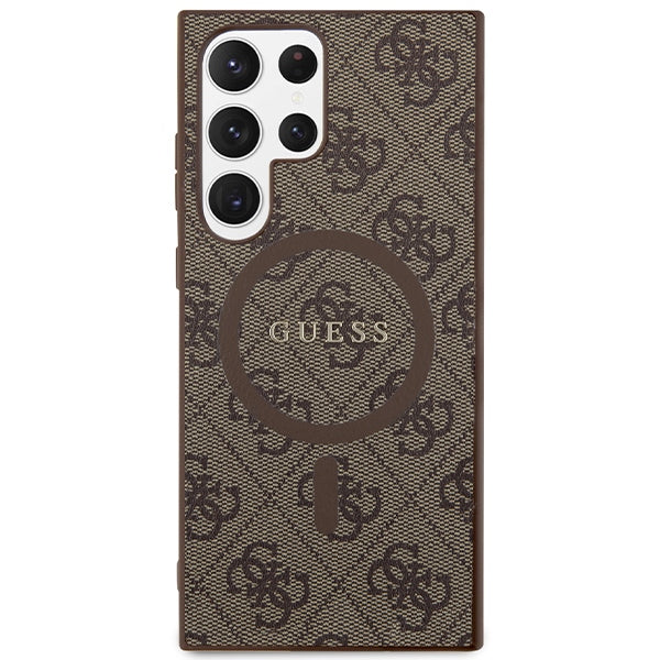 Guess 4G MagSafe dėklas Samsung Galaxy S24 Ultra – rudas