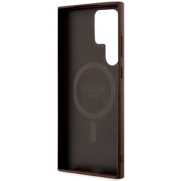 Guess 4G MagSafe dėklas Samsung Galaxy S24 Ultra – rudas