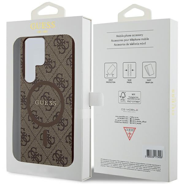 Guess 4G MagSafe dėklas Samsung Galaxy S24 Ultra – rudas
