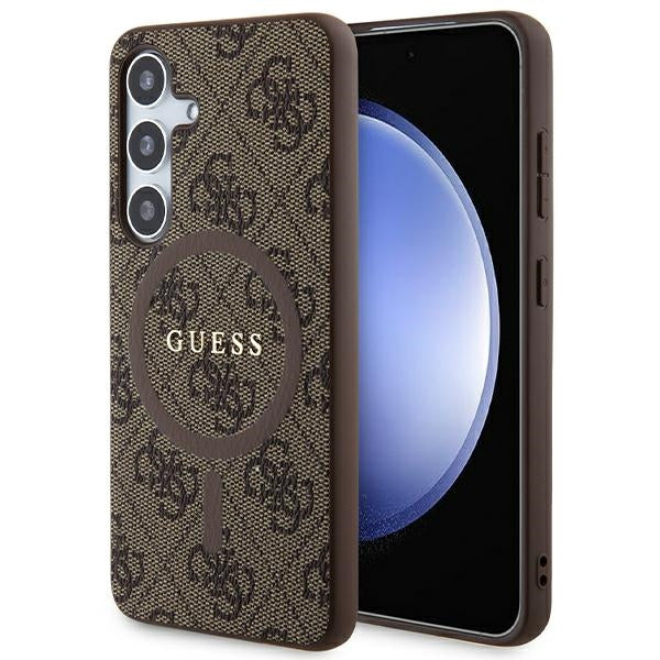 Guess 4G MagSafe dėklas Samsung Galaxy S24 – rudas