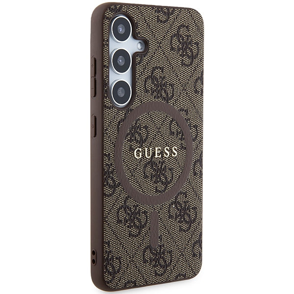 Guess 4G MagSafe dėklas Samsung Galaxy S24 – rudas