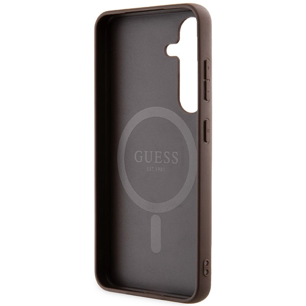 Guess 4G MagSafe dėklas Samsung Galaxy S24 – rudas