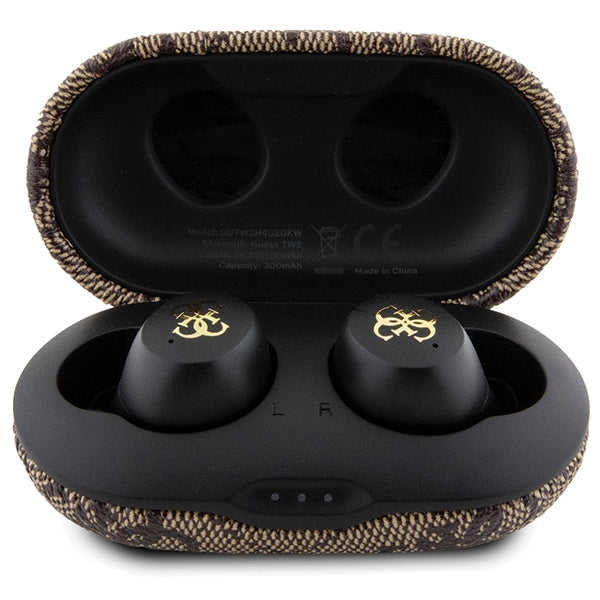 TWS Guess 4G Metalinės Bluetooth ausinės su ENC prijungimo stotele - ruda -- Cell phone cases and covers