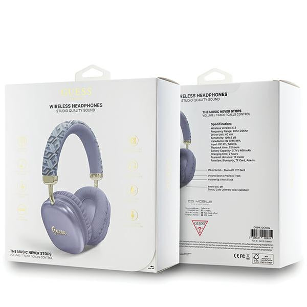 Guess GCube Metallic Script Logo Ausiniukai - Violetinė -- Headphones