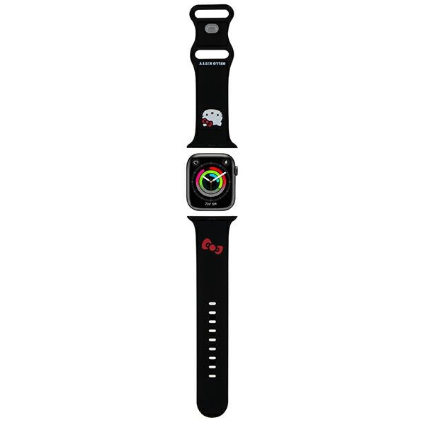 Hello Kitty silikoninis Kitty galvos dirželis skirtas Apple Watch 42/44/45/49mm – juodas