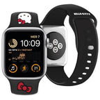 Hello Kitty silikoninis Kitty galvos dirželis skirtas Apple Watch 42/44/45/49mm – juodas