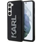 Karl Lagerfeld 3D Rubber Glitter dėklas Galaxy S23 – juodas