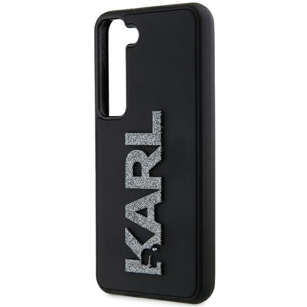 Karl Lagerfeld 3D Rubber Glitter dėklas Galaxy S23 – juodas