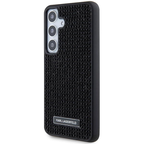Karl Lagerfeld blizgus dėklas Samsung Galaxy S24+ – juodas