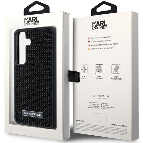 Karl Lagerfeld blizgus dėklas Samsung Galaxy S24+ – juodas
