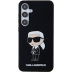 Karl Lagerfeld silikoninis dėklas Galaxy S24 – juodas