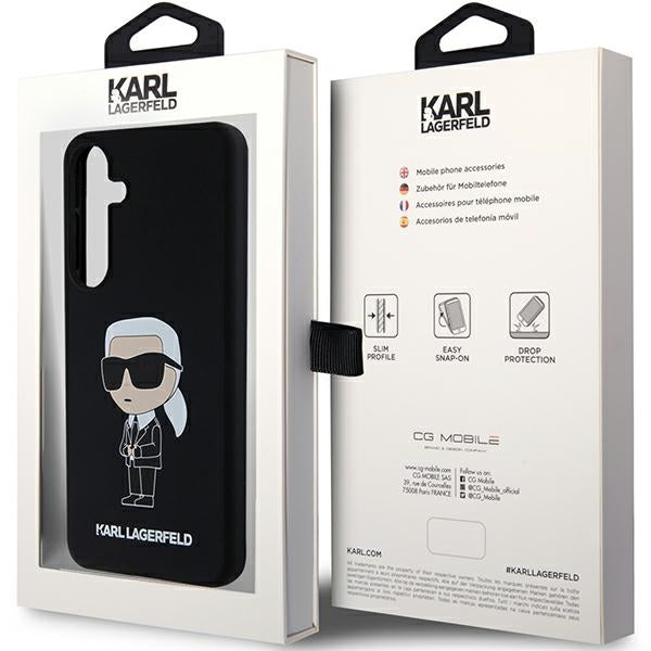 Karl Lagerfeld silikoninis dėklas Galaxy S24 – juodas